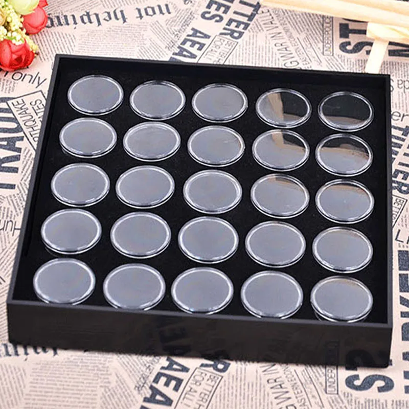 25 горшков полированный ноготь хранилище коробочкой дизайн ногтей пустая бутылка
