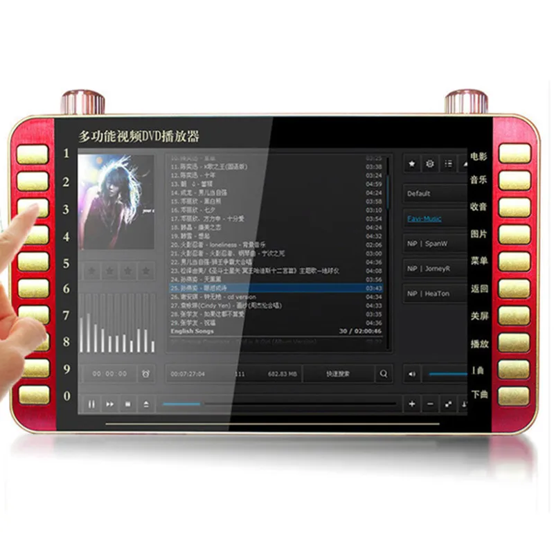 Портативный 13 дюймов DVD VCD видео плеер карта Bluetooth динамик K песня звук старый человек смотреть машина мультимедиа FM Радио HD экран
