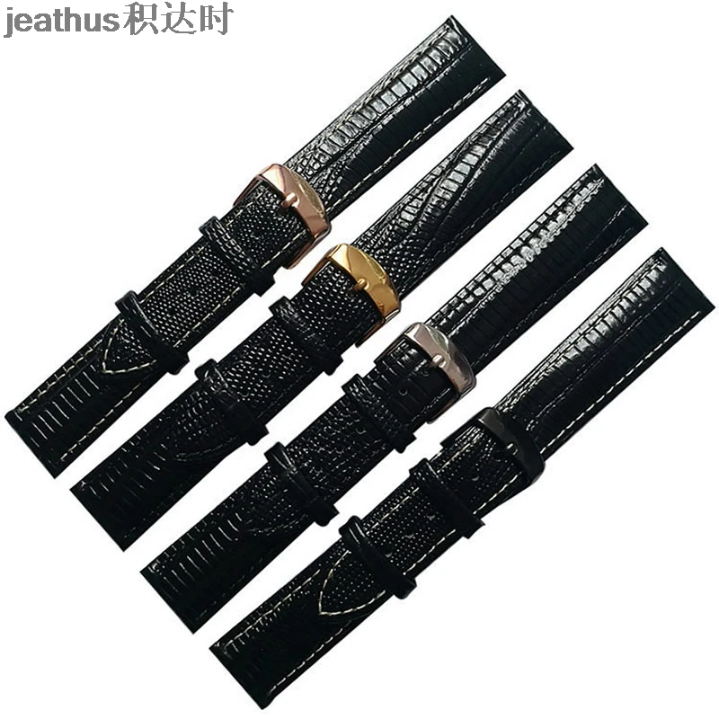 Ремешок Jeathus из натуральной кожи с тиснением под кожу аллигатора 18 20 22 мм|watch band|22mm