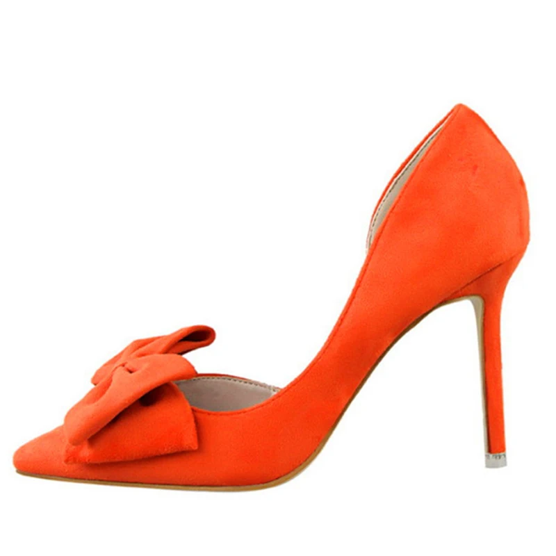 Новое поступление с бантиком бабочкой туфли на высоком тонком каблуке зауженным