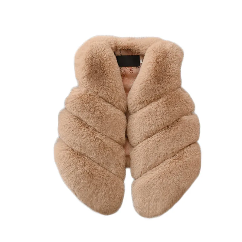 Детский жилет 2018 из искусственного меха для маленьких девочек утепленное пальто