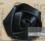 black Набор 100 шт./лот сделай сам ручная работа диаметр 3,5 см атласная роза Искусственные ленты цветок для невесты Свадебный букет декоративный - Цвет: black