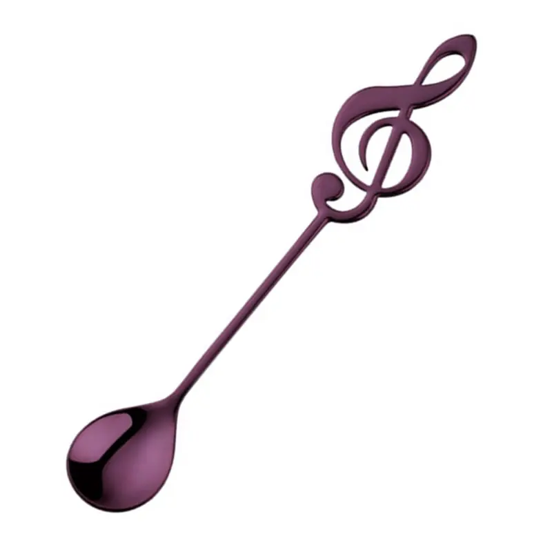 Purple OBR, нержавеющая сталь, музыкальная ручка, ложка для эспрессо, чая, перемешивания, для смешивания, сервировочная ложка, для мороженого, кофе, совок, кухонные аксессуары - Цвет: Purple