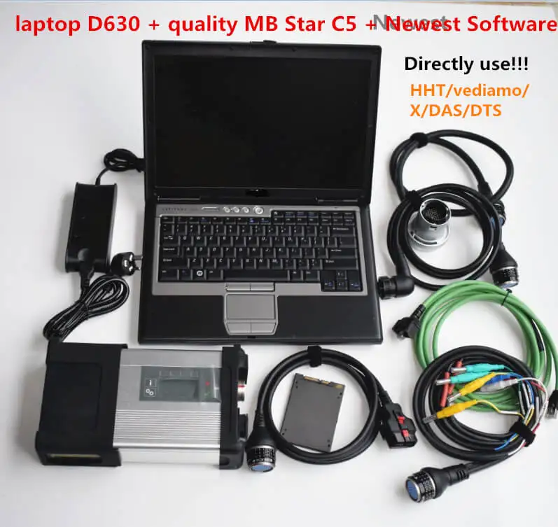 C5-Laptop-SSD 12 MB Star C5 диагностический инструмент для подключения sd мультиплексор с wifi функциональными кабелями полный набор новейшее программное обеспечение в D630 используемый ноутбук - Цвет: C5-Laptop-SSD