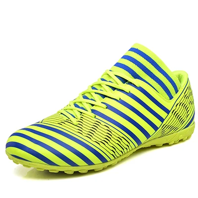 green Новинка года! Оригинальные мужские футбольные бутсы Chuteira Futsal. Футбольные бутсы для профессионального поля. Футбольные бутсы Tf. Быстрая - Цвет: green