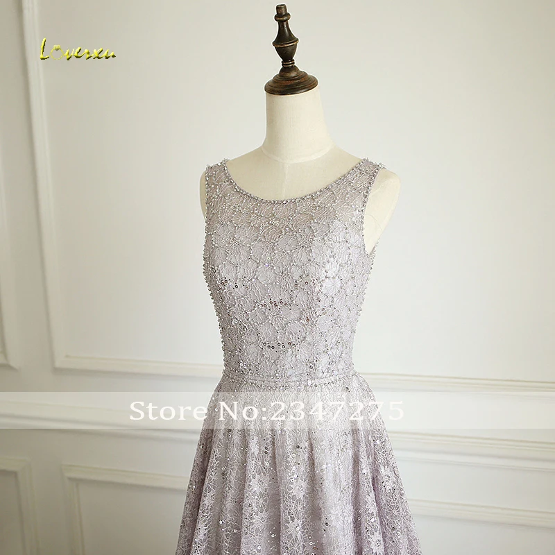 

Loverxu Romantic Sweep Train Long Lace Evening Dresses 2019 Scoop Neck Beaded Sashes Formal Party Gown Robe De Soiree Plus Size