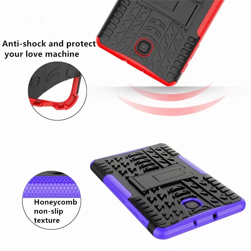 Case for Samsung Galaxy Tab A 8.0 T387 SM-T387 Hybrid Rugged Tablet Heavy Duty TPU + PC 2 In 1 Shockproof Stand Cover Funda+ Pen |