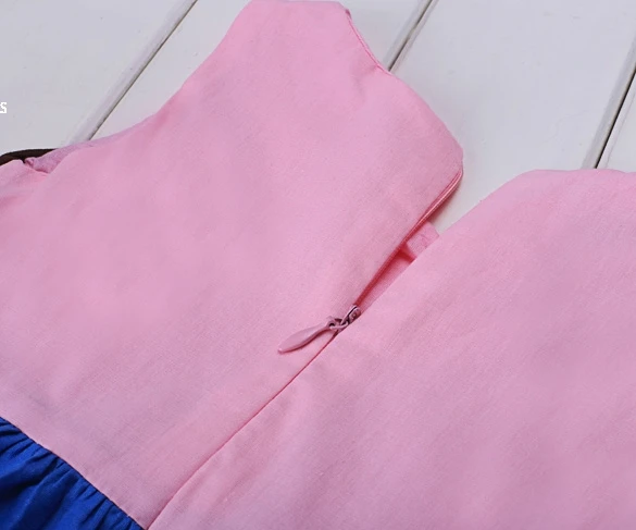 Summer Children Girls V-Neck Sundress Sleeveless Splice High Waist Pleated Dress | Детская одежда и обувь