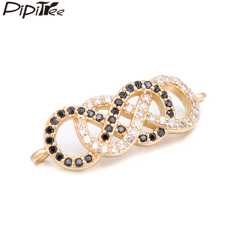 Pipitree Уникальные Белые и черные циркониевые Подвески Yin Yang Double Infinity подходящие для