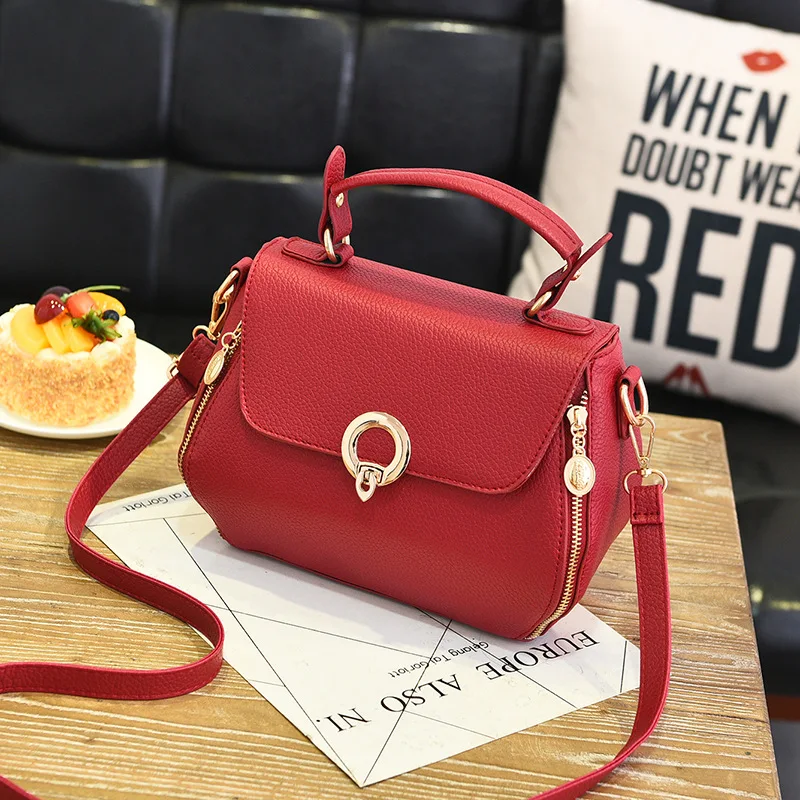 Women Bags Fashion Vintage Designer Messenger PU Leather Handbag High quality Casual Shoulder Top- Handle Totes Korean style | Багаж и