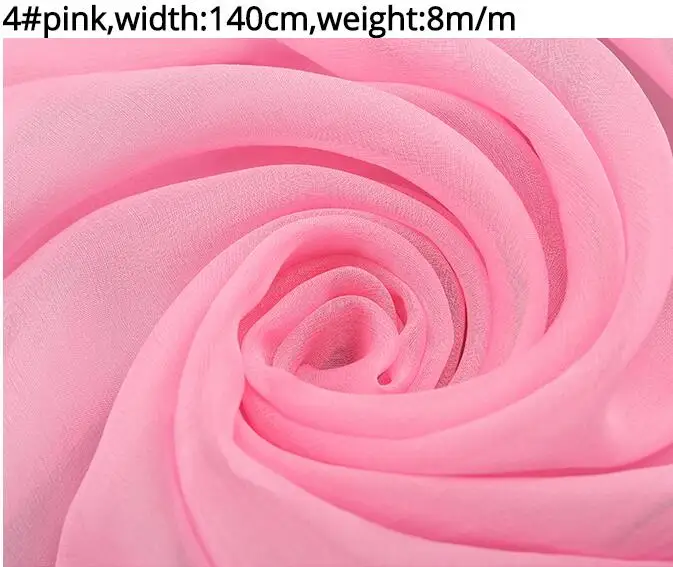 4 colour Основной костюм чистый шелк шифон ткань тонкий шелк тутового шелкопряда шелковая одежда модная ткань оптом DIY - Цвет: 4 colour