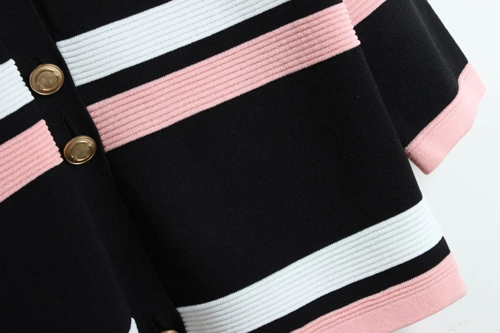Hit Color Striped Cardigan Sweater 2019 Spring Single Breasted Womens Ladies Brand Runway Knitted Coat Outwear |
