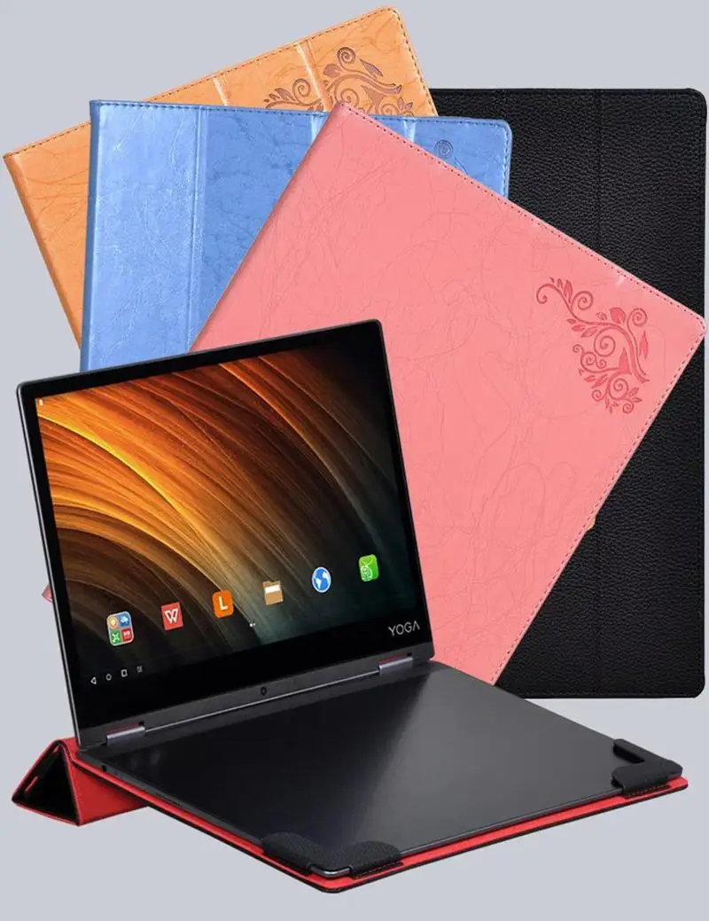 Роскошный чехол из искусственной кожи с цветочным принтом для планшета Lenovo Yoga A12