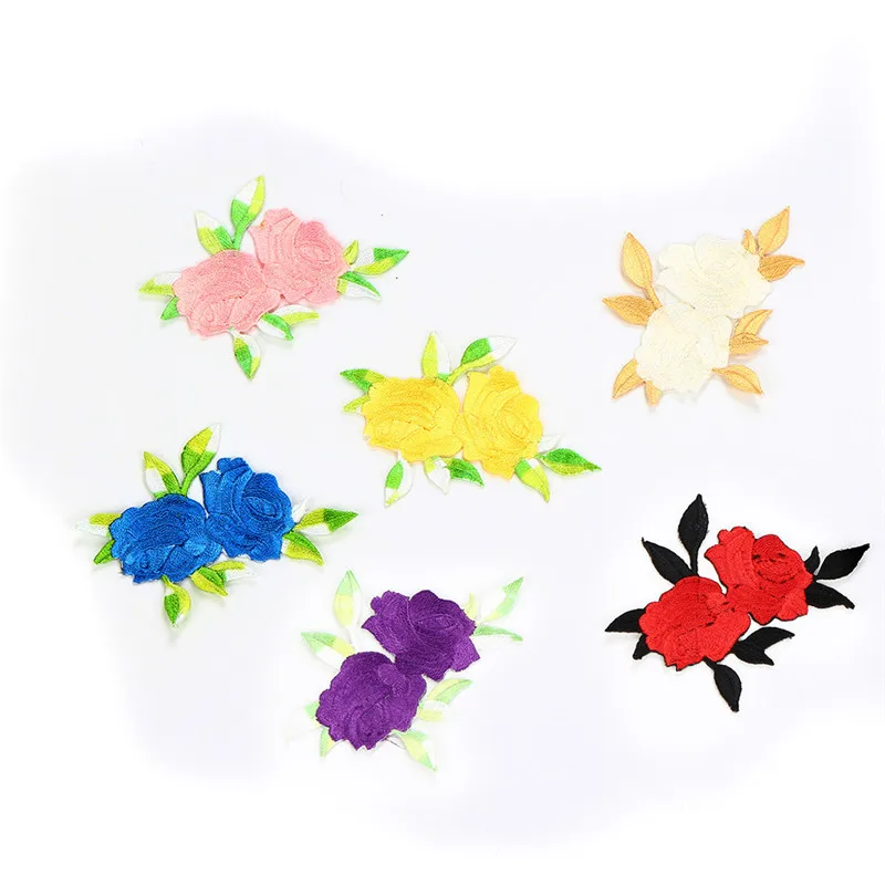 1 шт. цветок розы аппликация одежда вышивка наклейка железо на Ткань для шитья