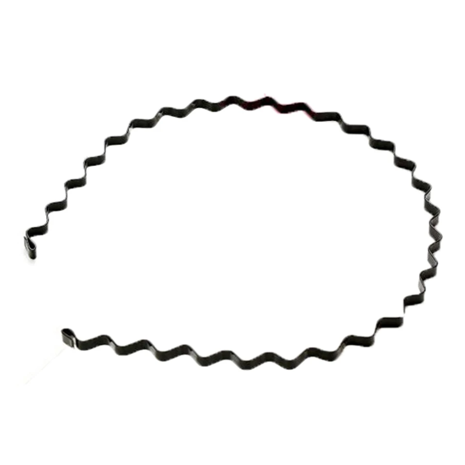 Повязка для волос женщин и мужчин черный волнистый ободок аксессуар 1 шт.