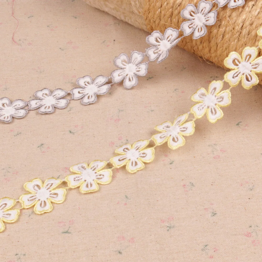 2 ярдов 30 мм широкая аппликация вышитый цветок кружевная отделка Ткань DIY Ручная