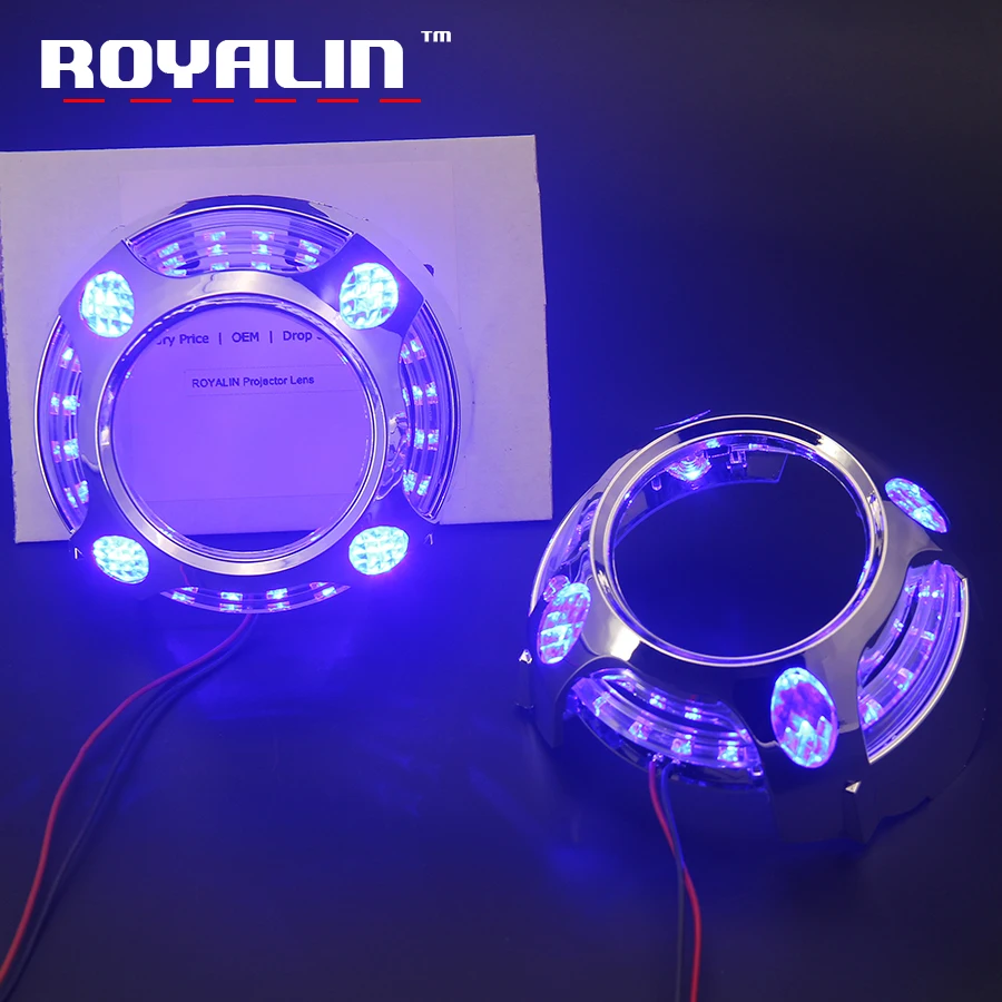 ROYALIN DRL светодиодный ангельские глазки дневные ходовые огни мини Биксенон HID