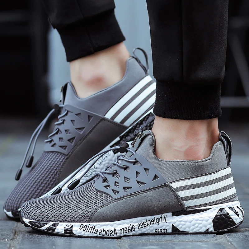 2019 Designer Men Brand Fashion Sneakers Black Blue Grey Size 39-44 Elastic Band Male Fly-knitted Casual Shoes | Обувь