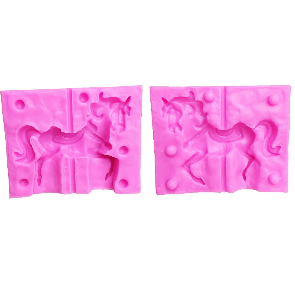 3D Carousel Horse силиконовая форма для свечей Fimo глиняные формы мыла инструменты