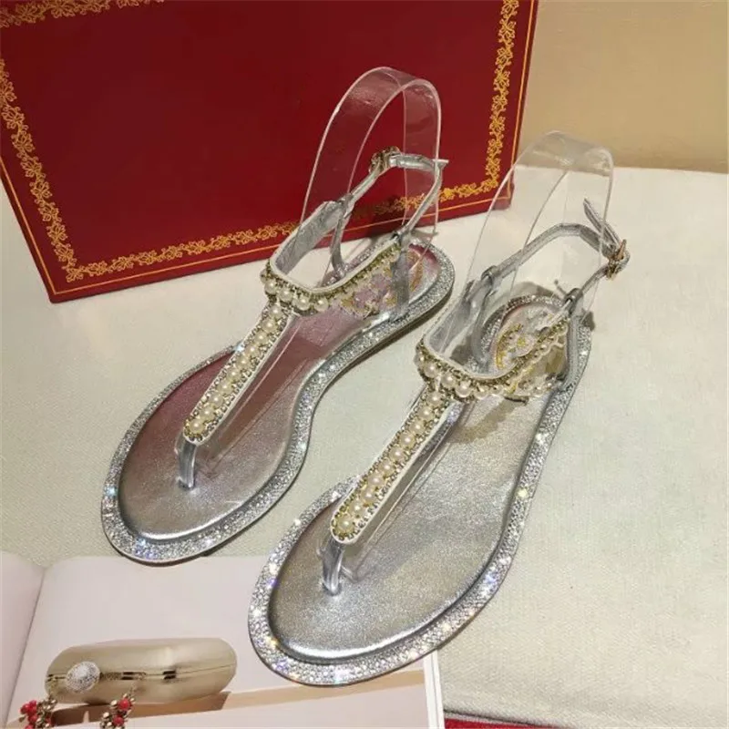 Летние сандалии с Т образным ремешком для женщин из натуральной кожи на плоской