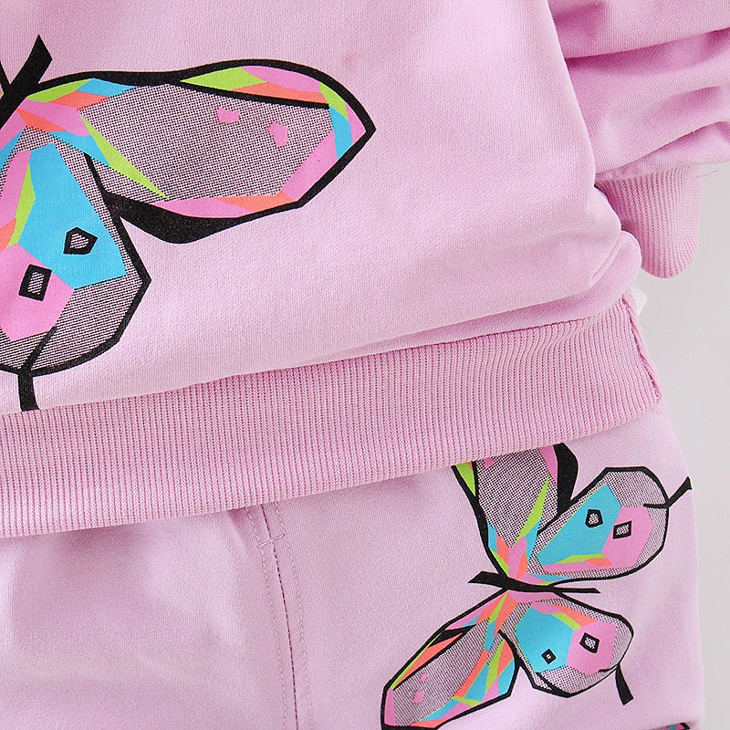 Xemonale Toddler Girls Clothing Sets Cartoon Big Butterfly Cotton Children Clothes T-shirt+Pants Outfits Kids Sport Suit | Детская