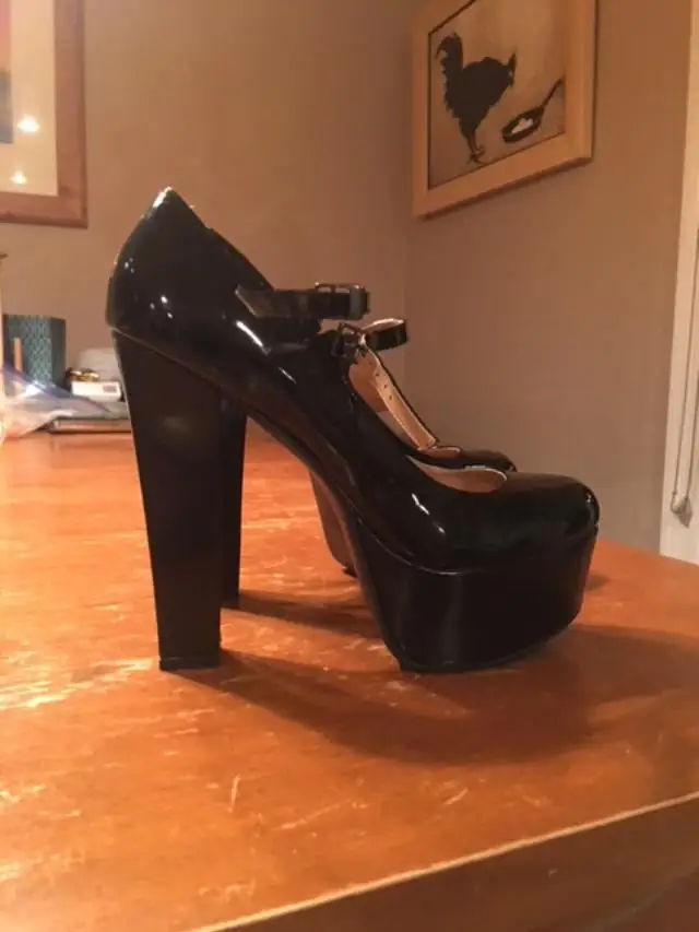 FSJ классические женские Туфли Мэри Джейн на черной платформе с круглым носком