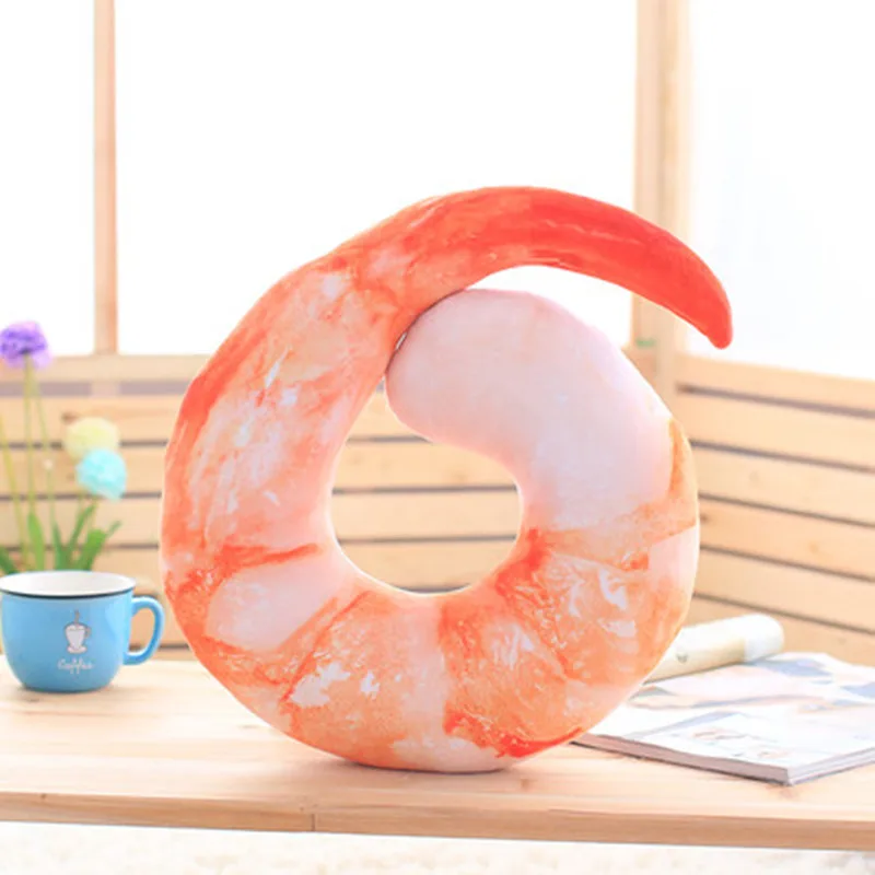 

Creative Pillow Ornamental Personality Simulation Shrimp Neck Pillow U-Shaped Nap Travel Pillow Cartoon Anime Body Cervical