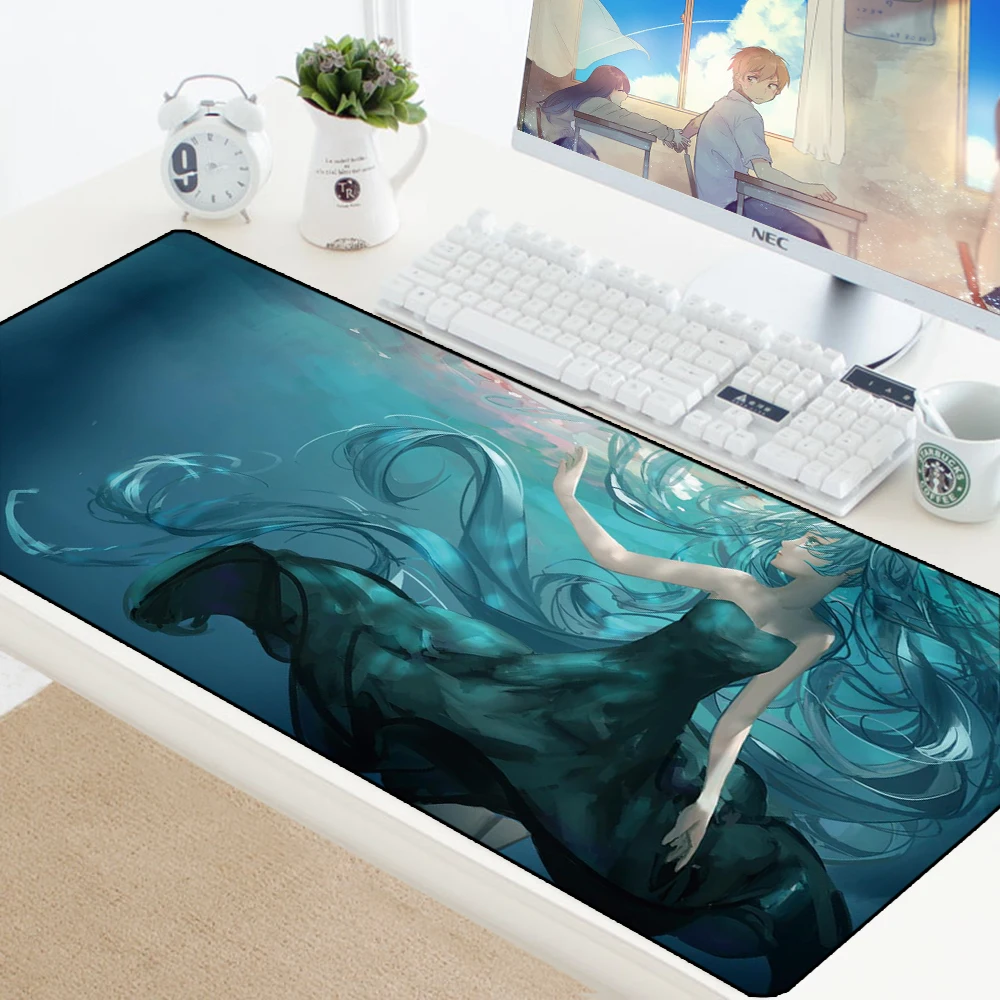 70x30cm XL Lockedge Large Gaming Mouse Pad Computer Gamer Anime Rubber Pad Keyboard Mouse Mats Desk Mousepad for PC Hatsune Miku