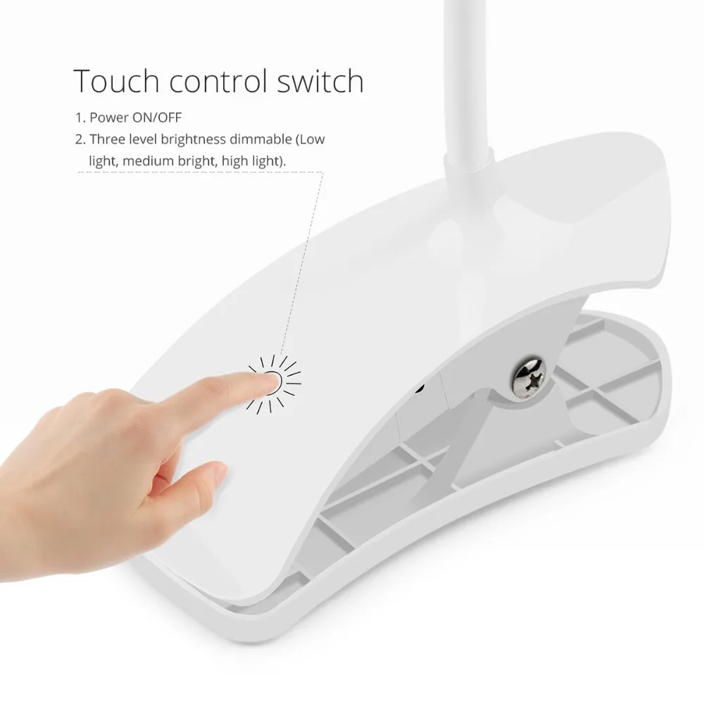 Настольная лампа с 3 уровнями яркости регулируемая яркость USB настольная зажимом