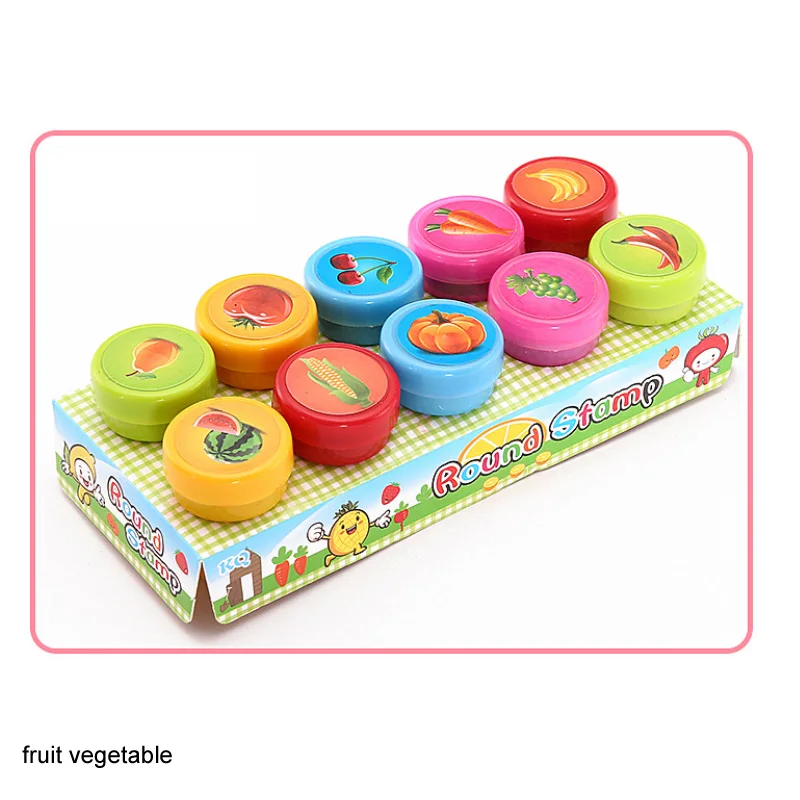 fruit vegetable 10 шт./кор. детская игрушка резиновые штампы мультфильм Животные фрукты овощи дети печать DIY альбом для скрапбукинга декор Stamper - Цвет: fruit vegetable