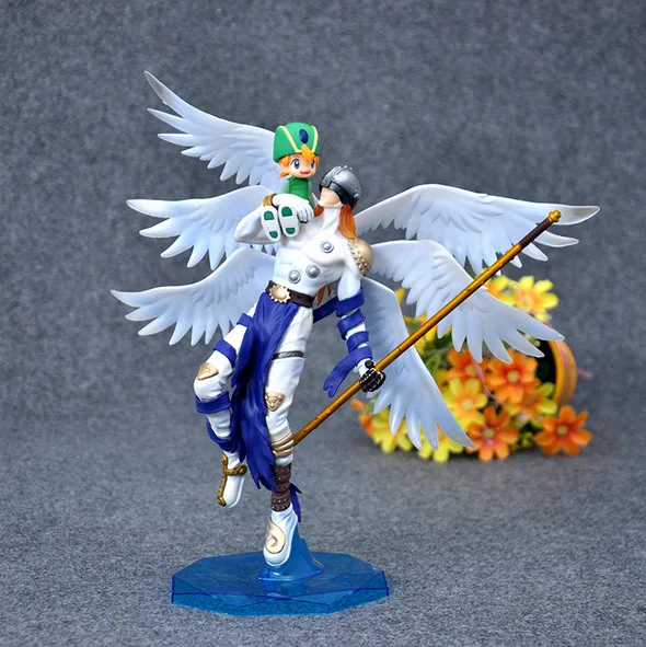Angemon Digimon фигурка из ПВХ модель игрушки 22 см Angemon wisarmon фигурка одна деталь аниме фигурка кукла подарок на день рождения игрушка - Цвет: Angemon