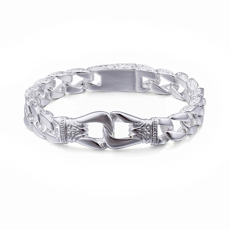 Silver Color Качественный золотой цвет из нержавеющей стали мужской браслет мужские s браслеты ручная цепочка браслет брелоки роскошные мужские ювелирные изделия Прямая поставка - Окраска металла: Silver Color