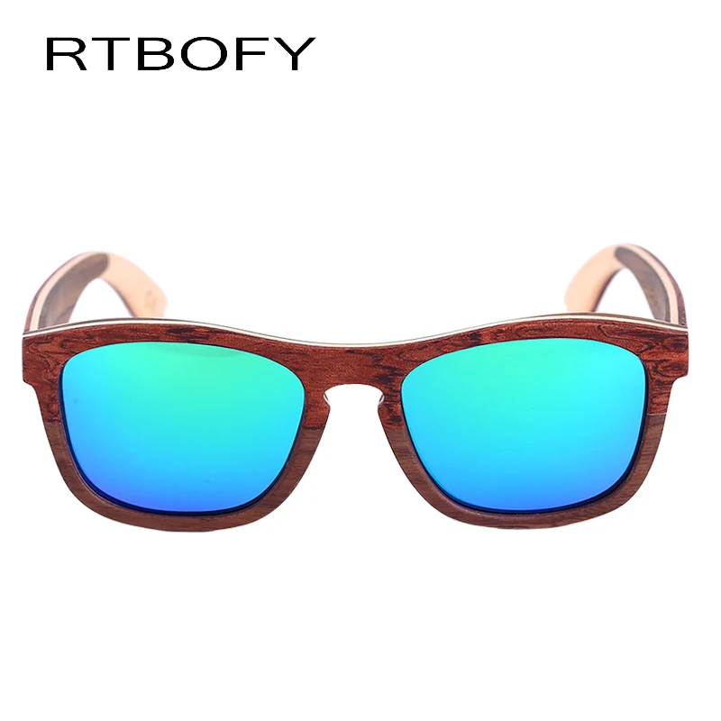 RTBOFY 2017 Ретро Бамбук деревянные очки солнцезащитные мужские Дизайнер Очки