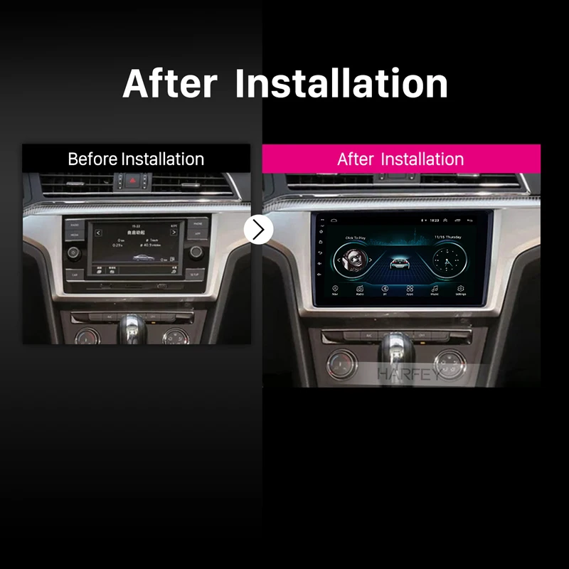 Автомобильный мультимедийный плеер Harfey 2Din Android 8 1 9 дюймов GPS для VW Volkswagen 2018 Passat Golf