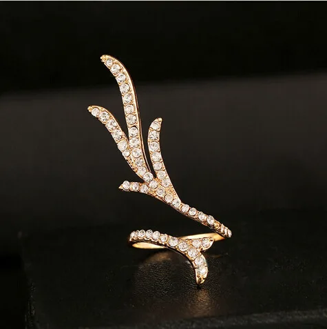 Fire Rhinestone полные кольца на палец женские модные ювелирные изделия коктейльное