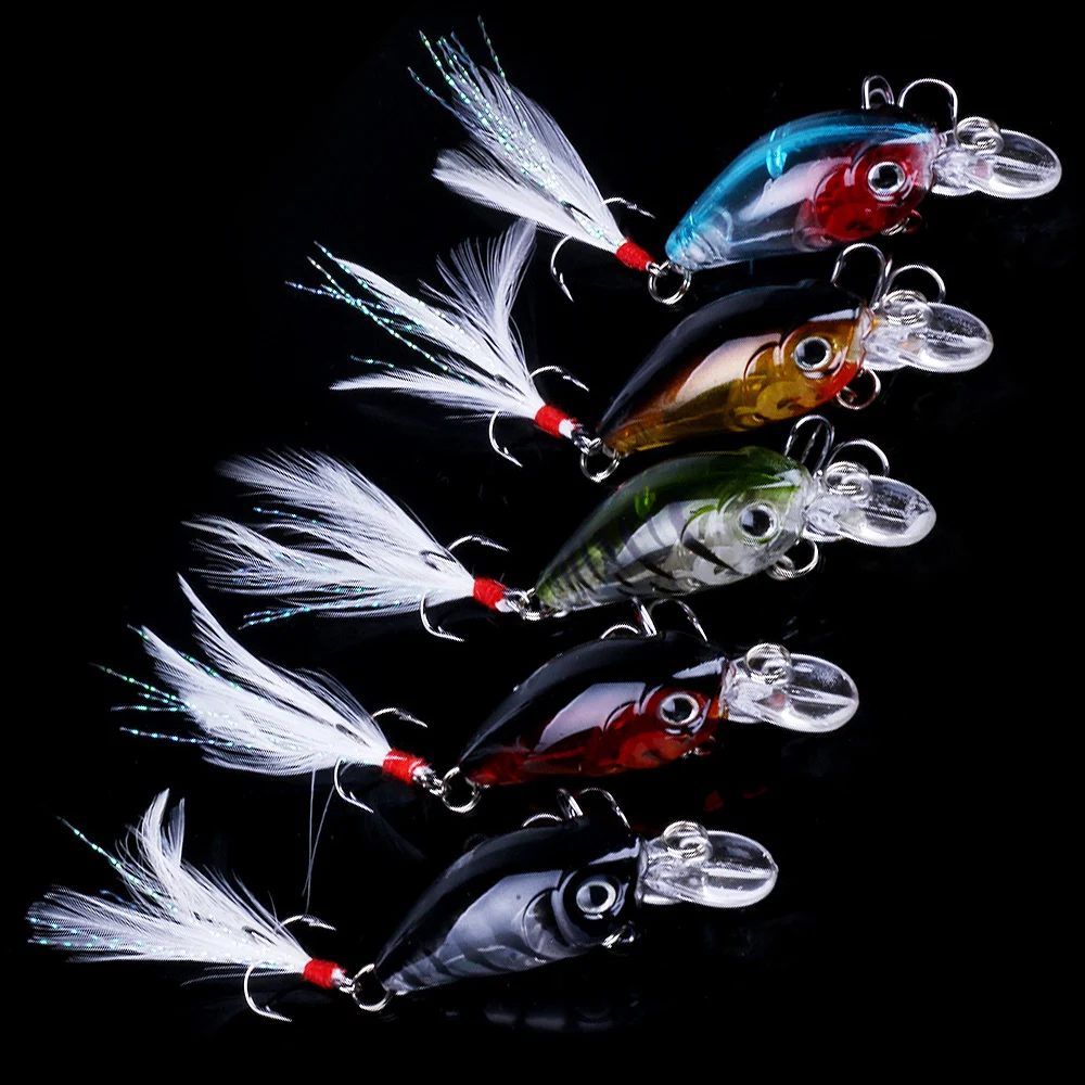 5 шт./лот 3 6 см искусственные рыболовные приманки Crank мини Crankbait с 3D глазами и