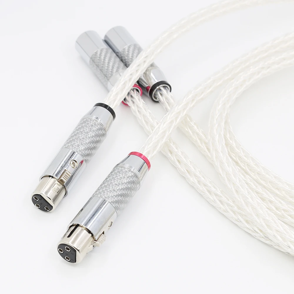 Hi End 8AG посеребренный OCC 16 жил аудио кабель с углеродным волокном 3Pin XLR
