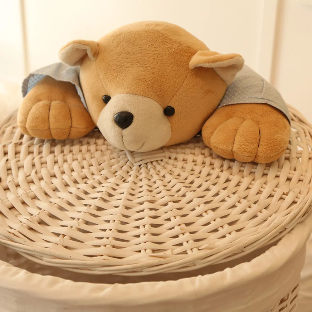 

Woven Wicker Baskets Round Laundry Hamper Sorter Storage Basket with Bear Head Lid Small large laundry basket for clothes panier