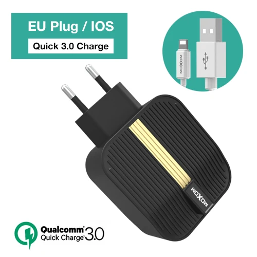 MOXOM Quick Charge 3,0 быстрое USB зарядное устройство 28 Вт зарядное устройство для мобильного телефона для iPhone samsung Xiaomi Tablet 4 порта для рабочего стола EU UK Plug - Тип штекера: MX-HC09 QC L
