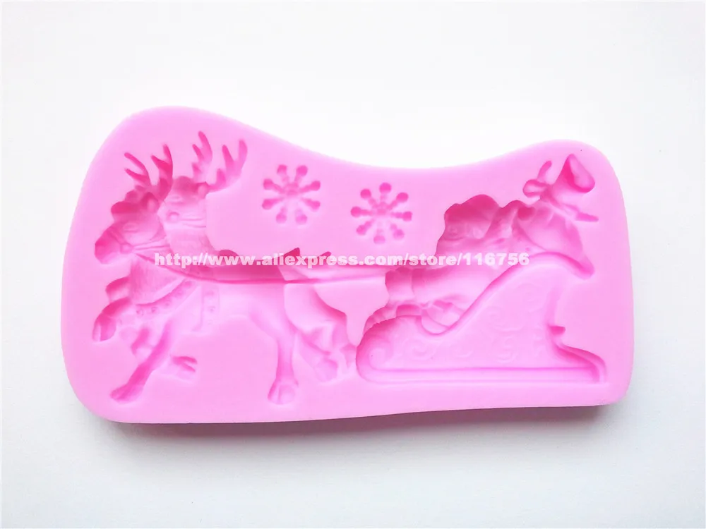 Бесплатная доставка силиконовая форма в форме Санта Клауса и оленя украшение для