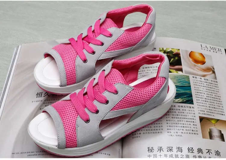 Женские босоножки; коллекция года; сезон лето; Tenis Filla Feminino; босоножки на танкетке и платформе; босоножки с воздухопроницаемой сеткой; женская обувь; Прямая поставка