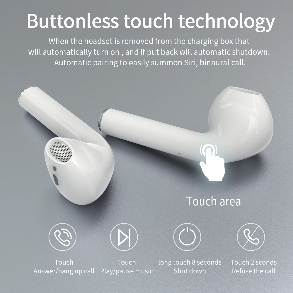 HOCO ES26, мини Bluetooth наушники, стерео бас, беспроводная Bluetooth 5,0 гарнитура, наушники, зарядная коробка+ чехол для всех смартфонов
