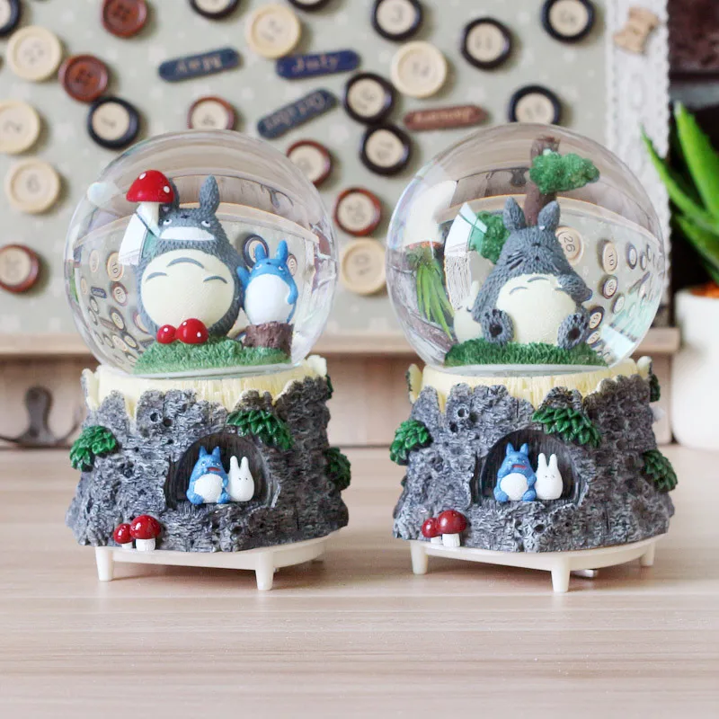 Вращающийся diy Totoro детская игрушка музыкальная шкатулка поворотный снежный