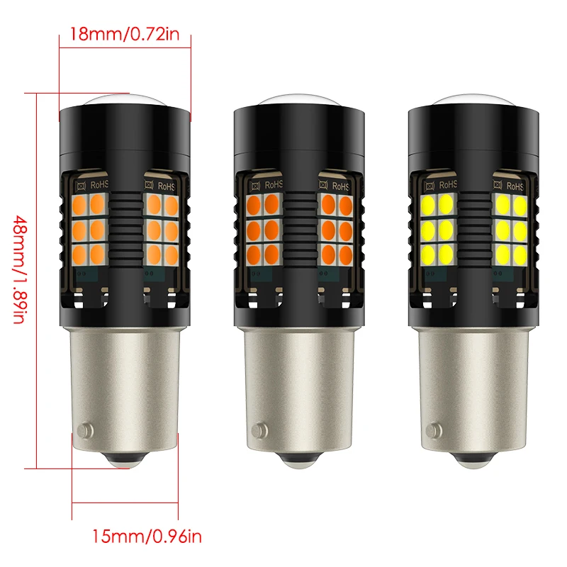 1 шт. Автомобильные фары 1156 LED P21W BA15S PY21W BAU15S 27SMD 3030 1157 BAY15D T20 7440 W21W 7443 W21/5 W