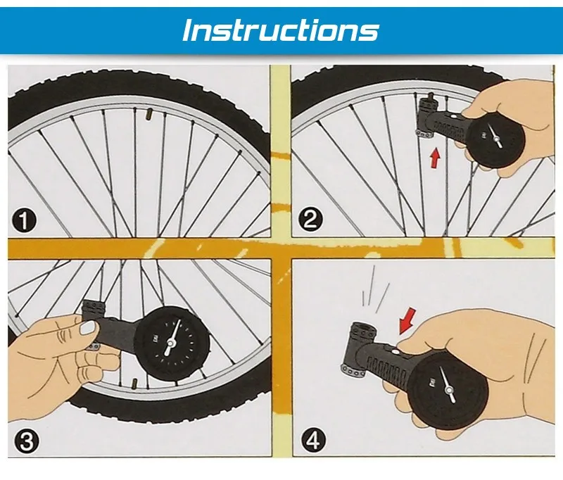 Велосипедный спорт измеритель давления шины манометр для измерения в шинах