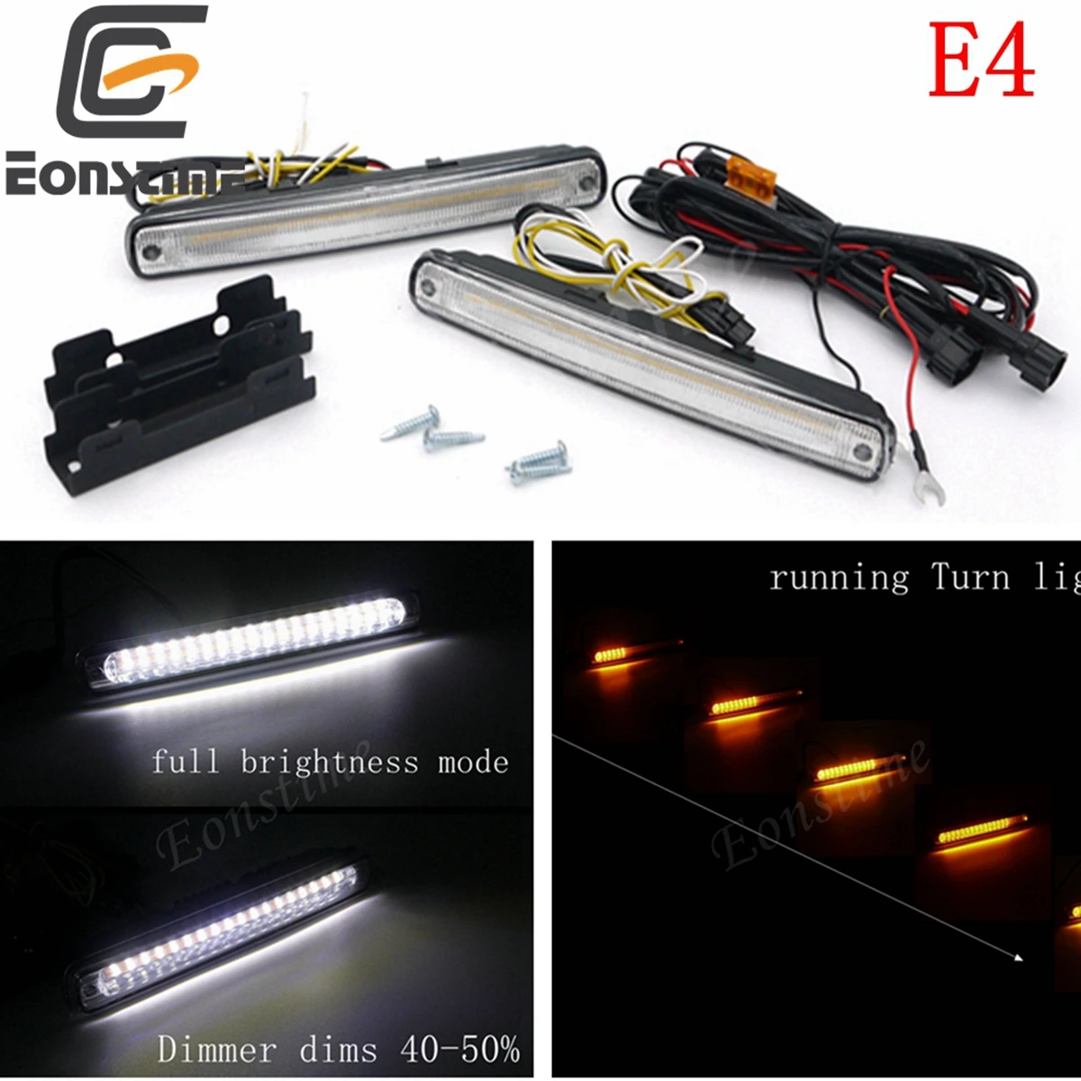 

Eonstime 12V автомобильные фары дневного света 36LED Streamer сигнальные поворотные лампы мощностью 14W E4 водонепроницаемый спортивный ходовой свет
