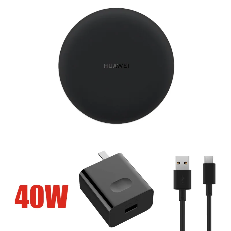 bk With 40W adapter HUAWEI QI Беспроводное зарядное устройство тип C CP60 WPC Smart 15 Вт Max HUAWEI mate 20 Pro RS совместимый для IPhone samsung Xiaomi - Тип штекера: bk With 40W adapter