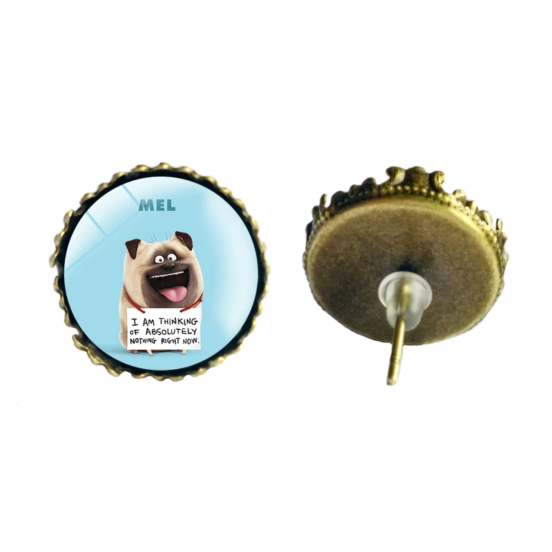 Серьги гвоздики The Secret Life of Pets с липкой собачкой Майком и друзьями из мультфильма