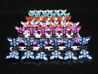 60 pcs 5 color mini butterfly crystal flower hair claw clamp hair clip hair pins wedding prom rhinestone crystal hair ornament