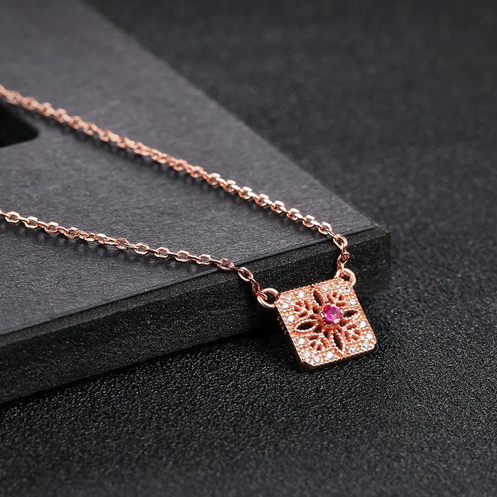 Женское ожерелье из серебра 925 пробы с рубином 2 мм|jewelry gold necklace|jewelry silver necklacejewelry
